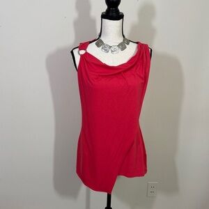 White House Black Market Red Sleeveless Top sz small